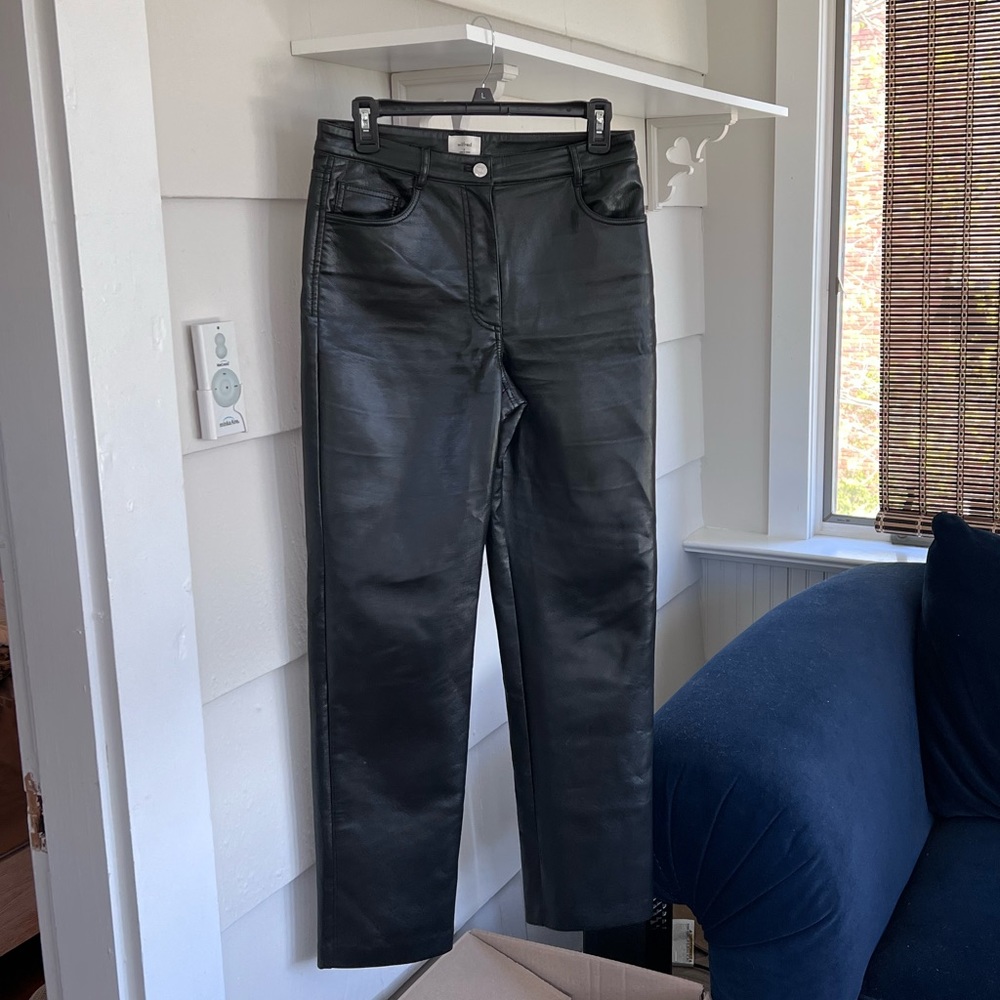 High waisted vegan leather pants